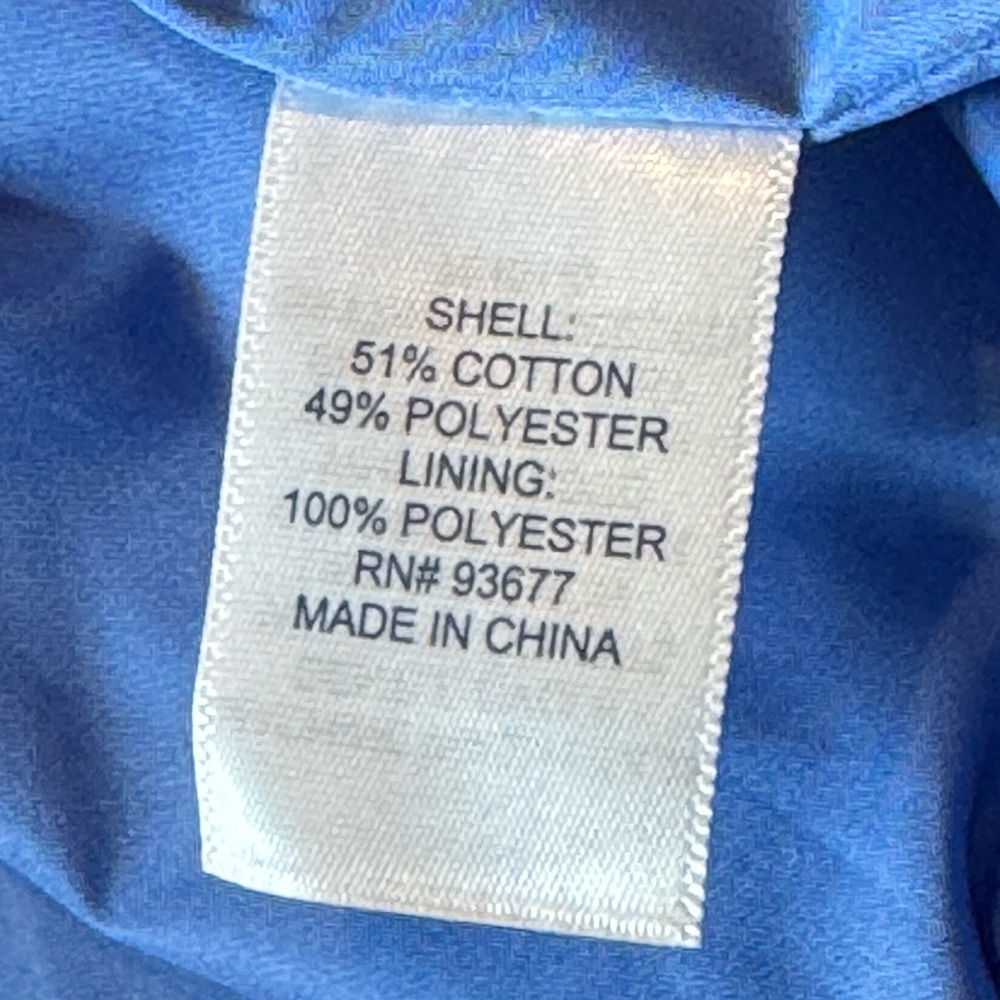ST. JOHN'S BAY blue & white gingham windbreaker rain slicker XL NWT - Picture 3 of 10